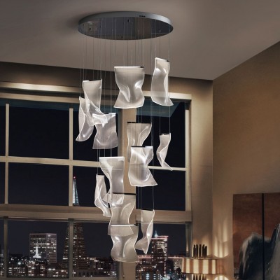 Lustra LED suspendata design ultra-modern Velos 13L crom
