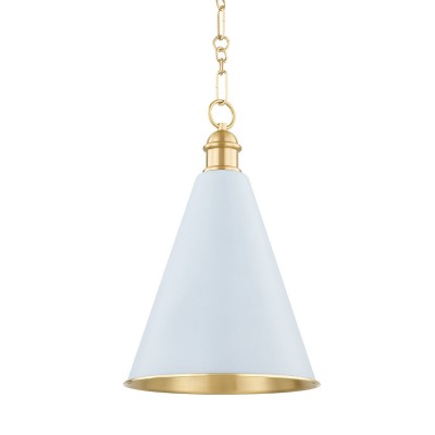Pendul clasic LUX, Metal, Alama Antic, Soft Blue, FENIMORE