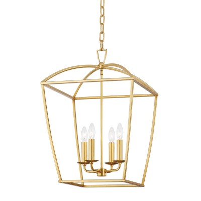 Lustra suspendata design felinar, Metal foita aurie, BRYANT