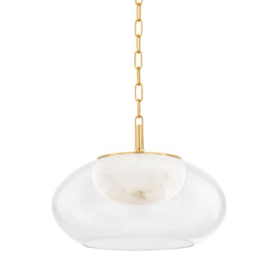 Lustra LED Suspendata, Sticla, Alabastru, Moore
