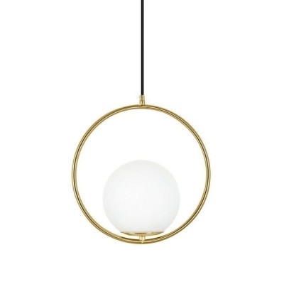 Lustra design miminalist, Metal auriu, Glob Sticla, AURELIA 25