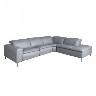 Coltar 5 locuri, Functia Relax, Sezlong Dreapta, Cowhide gri