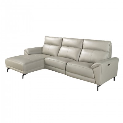Coltar LUX design italian, Functia Relax, Sezlong Stanga, Cowhide gri