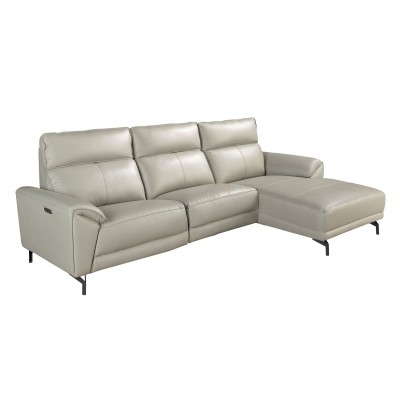 Coltar LUX design italian, Functia Relax, Sezlong Dreapta, Cowhide gri