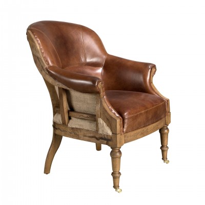 Fotoliu modern design LUX, Piele Naturala, Lemn, Armchair