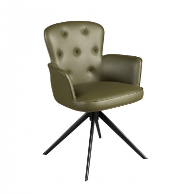 Scaun pivotant design LUX, Piele sintetica, Dark green