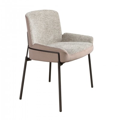 Scaun modern design italian, Tesatura, Catifea, Grey/ Brown