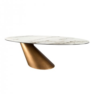 Masa ovala design LUX Marble 110x240cm