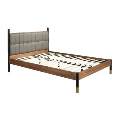 Pat dublu tapitat design LUX Dark grey, 160x200cm