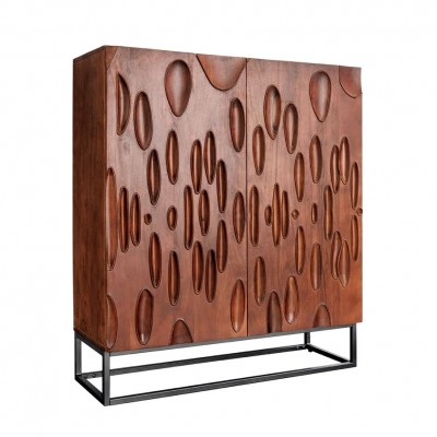 Comoda inalta cu model 3D, Lemn Salcam, Maro, DUNE 120cm
