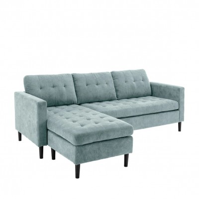 Coltar modern, Catifea raiata, Aqua, STOCKHOLM 220cm