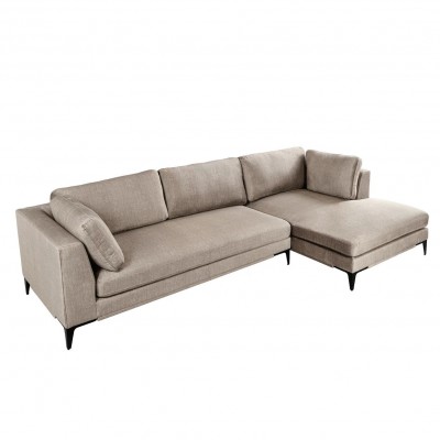 Coltar cu sezlong dreapta, Catifea taupe, SIGNUM 315cm