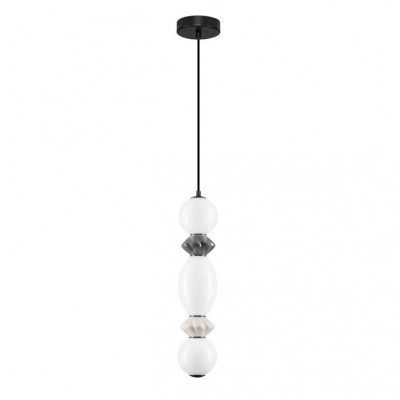 Pendul LED decorativ ceramic gri, alb,  PALLINA