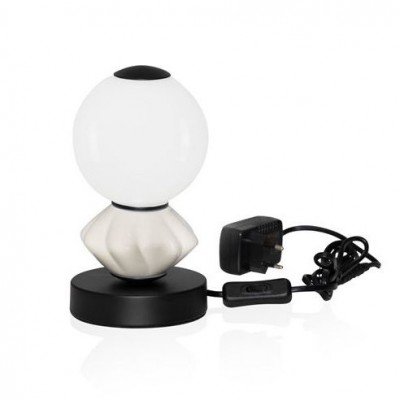 Veioza LED decorativa ceramica gri, alb,  PALLINA