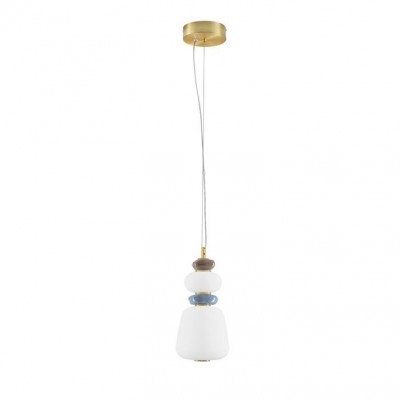 Pendul LED decorativ ceramic maro, albastru, alb, PALO