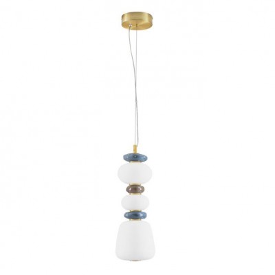 Pendul LED decorativ ceramic maro, albastru, alb, PALO II