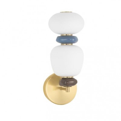 Aplica LED decorativa ceramica albastru, alb, PALO 