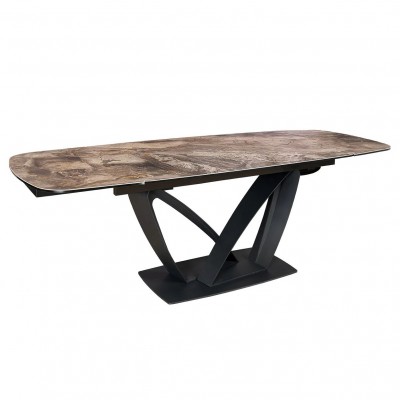 Masa Extensibila cu Blat Ceramic, Taupe, PAPILLON 180-220-260cm