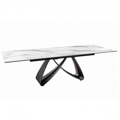 Masa Extensibila cu Blat Ceramic, Alb, INFINITY 180-220-260cm