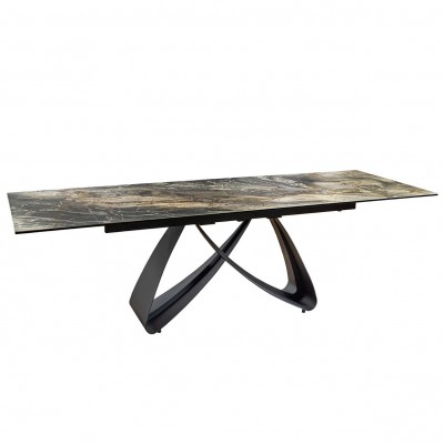 Masa Extensibila cu Blat Ceramic, Taupe, INFINITY 180-220-260cm