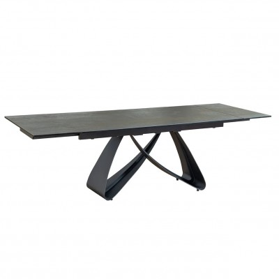 Masa Extensibila cu Blat Ceramic, Negru, INFINITY 180-220-260cm