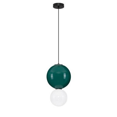 Pendul LED decorativ portelan jasper, sticla alb, NOESIS