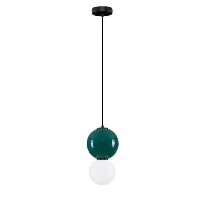 Pendul LED decorativ portelan jasper, sticla alb, NOESIS
