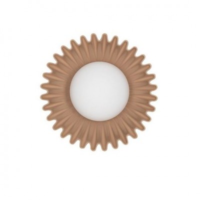 Aplica decorativa ceramica caramel, sticla alb, PETEL