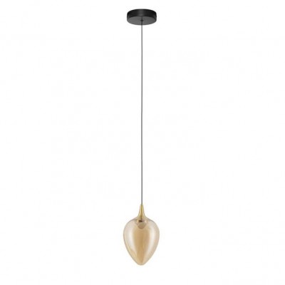 Pendul LED modern, Metal, Sticla, Champaign, Nali
