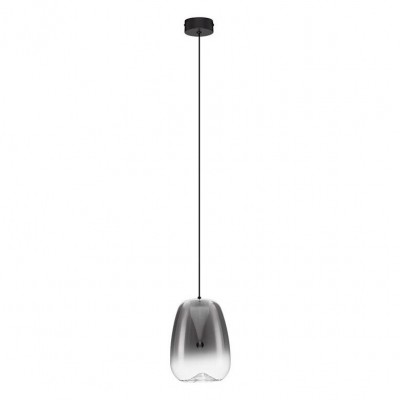 Pendul LED modern, Metal, Sticla, Gri Fumuriu, OBLO