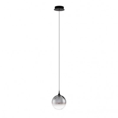 Pendul LED modern, Metal, Sticla, Fumuriu, ORENDA