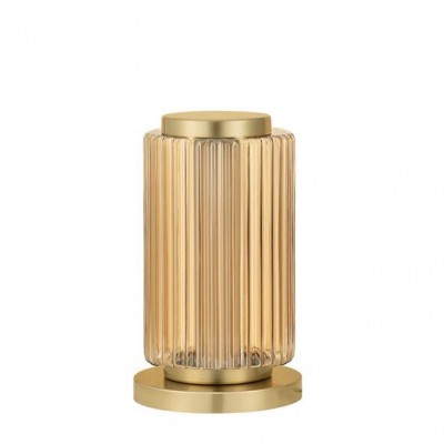 Veioza LED moderna, Metal, Sticla, Chihlimbar, VESPER