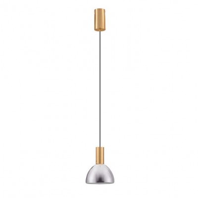 Pendul LED modern, Metal, Sticla, Fumuriu, Voi