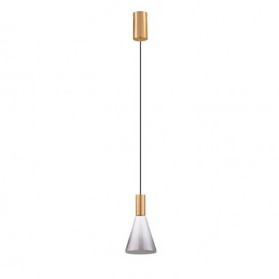 Pendul LED modern, Metal, Sticla, Fumuriu, Voi