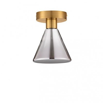 Plafoniera, Spot aplicat LED, Metal, Sticla, Fumuriu, Voi