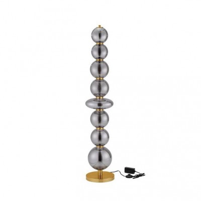 Lampadar LED modern, Metal, Auriu, Sticla, Fumurie, NAVI