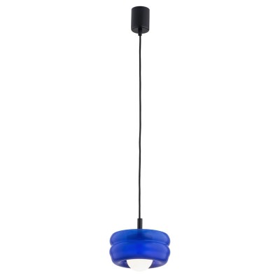 Pendul modern, Living, Hol, Scara, Sticla, Cobalt, TEVO 